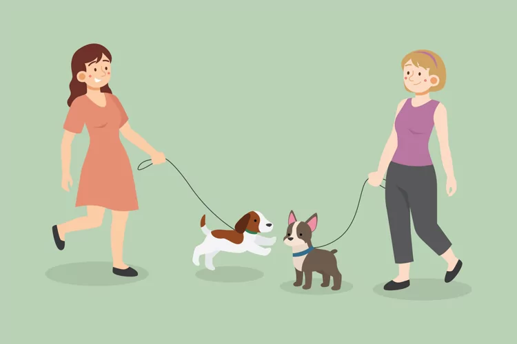 People Walking the Dog