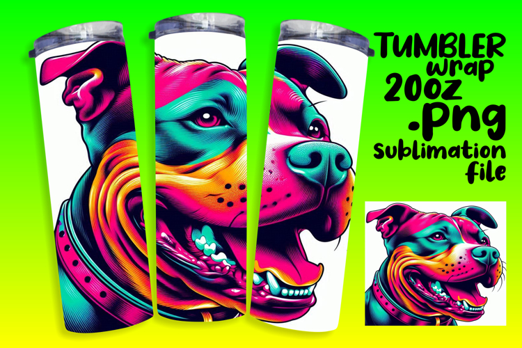 BEAUTIFUL 20oz Sublimation Tumbler Template , Dog