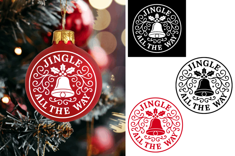 Jingle All The Way Christmas Ornament Ball, Christmas Svg 