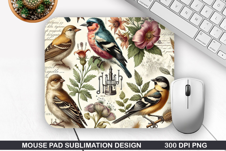 Sparrow Mouse Pad Sublimation PNG Design - Mouse Pad PNG