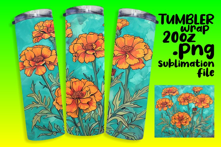 Vibrant Flower Designs for 20oz Tumbler Wraps