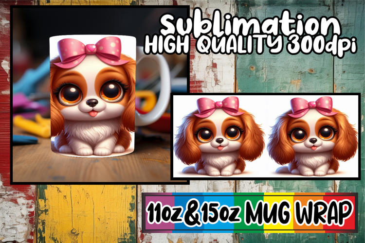 Lovely moments sublimation mug wrap, 3D Dog