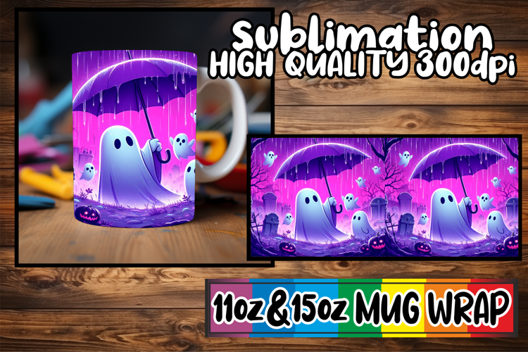 Sweet vibes 11oz 15oz sublimation wrap, Ghost