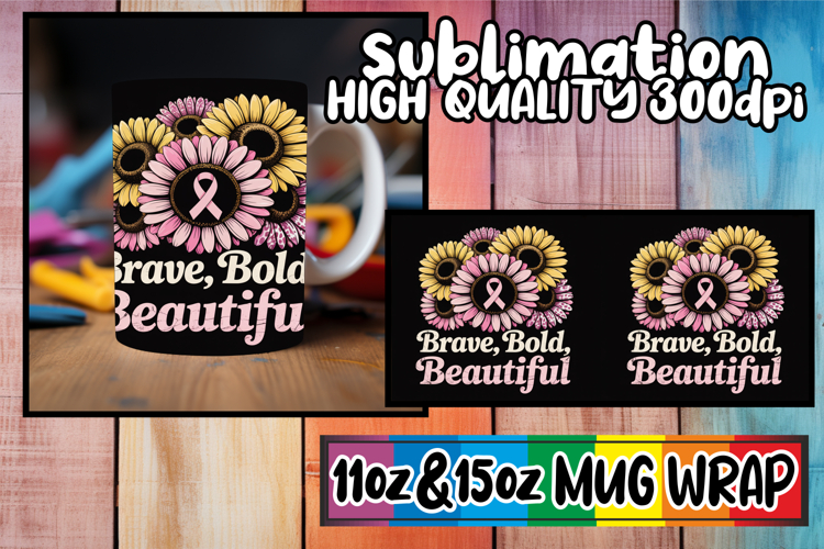 Magical moments 11oz 15oz sublimation wrap, Breast Cancer