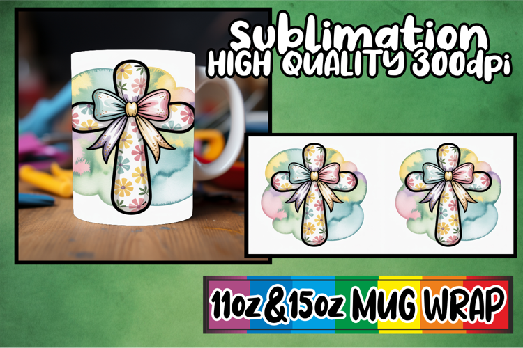 Refreshing days sublimation print wrap, Cross and Bow