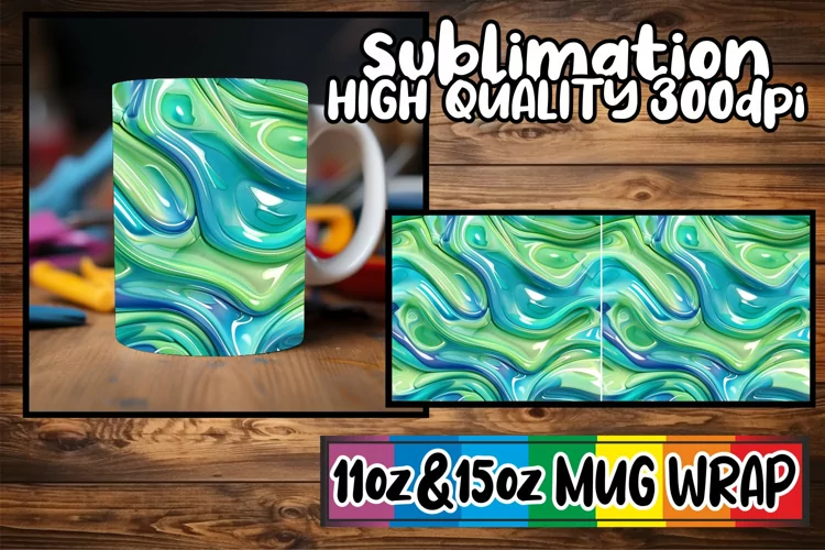 Abstract Puff Creations: Vibrant Mug Art 11oz/15oz