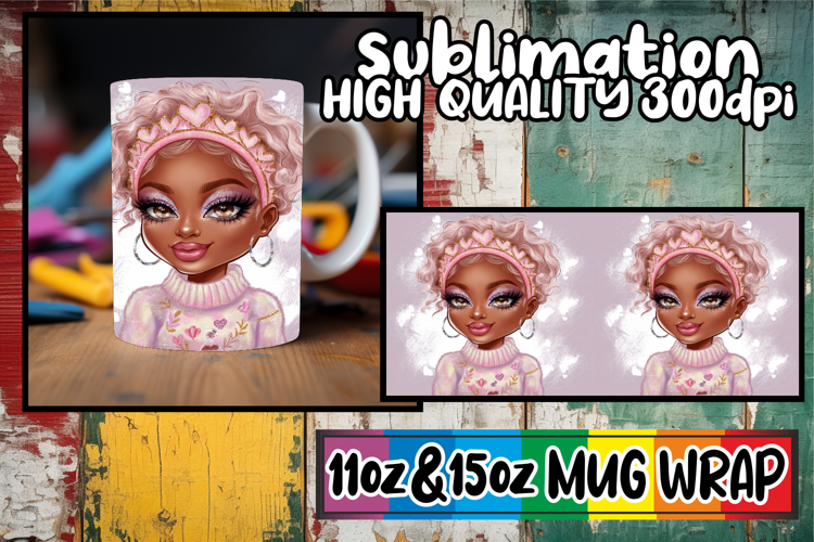 Vibrant dreams sublimation print wrap, Afro Girl