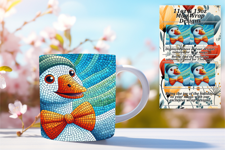 RADIANT 15oz Mug Wrap PNG Design , Goose