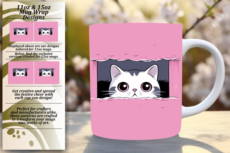 Vibrant Cat Canvas: Colorful Mug Sublimation