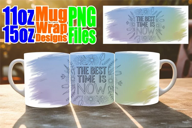 Serene evenings sublimation mug wrap, Quote