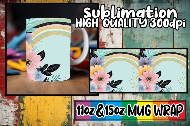 Sweet mornings 11oz 15oz mug wrap, Flower