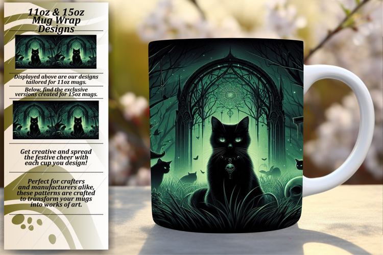 Beautiful 15oz Mug Wrap Png Design , Horror Halloween
