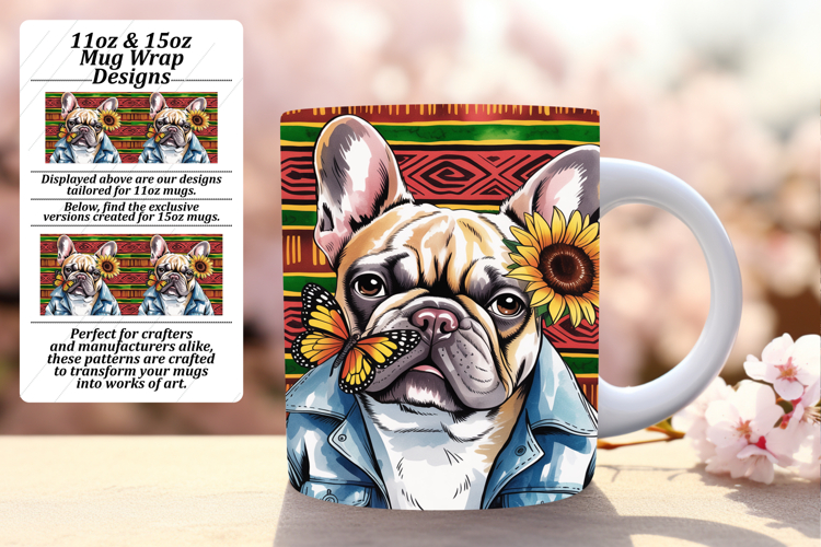 RICH 11oz Mug Wrap PNG Design , Cute Dog