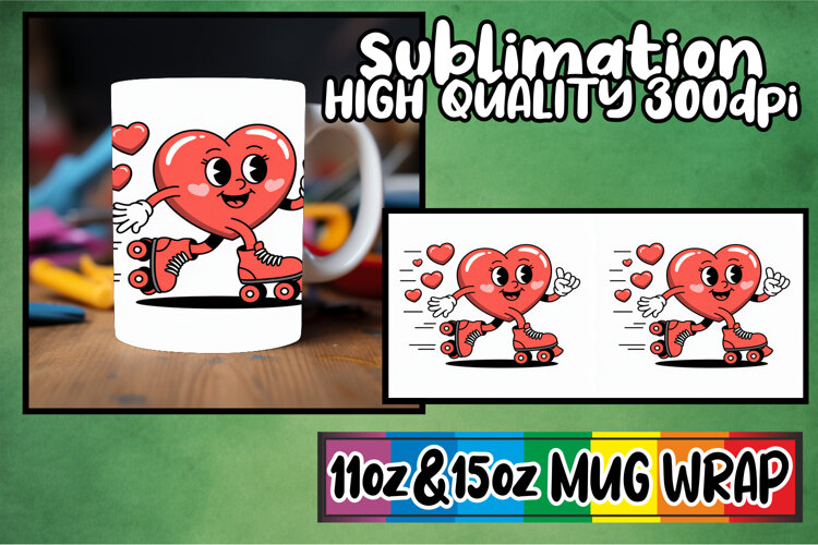 Serene thoughts 11oz 15oz sublimation wrap, Valenines Heart example image 1