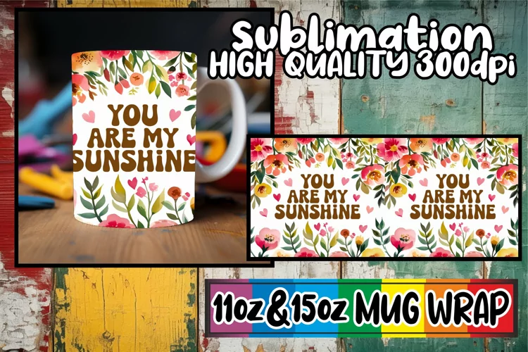 Radiant sunsets 11oz 15oz sublimation wrap, Flower Quote