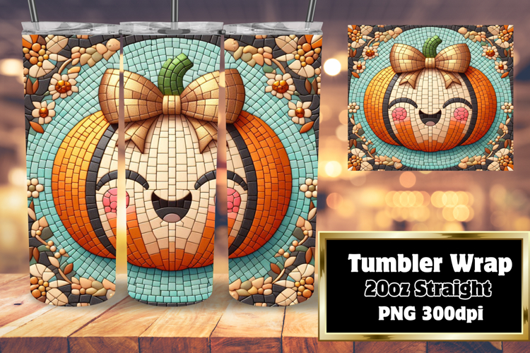 VIBRANT 20oz PNG Tumbler Wrap , Cute Pumpkin