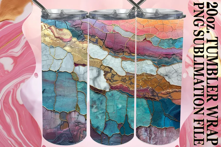 Gilded Glow: Luxe Golden-themed Tumbler Wrap 20oz