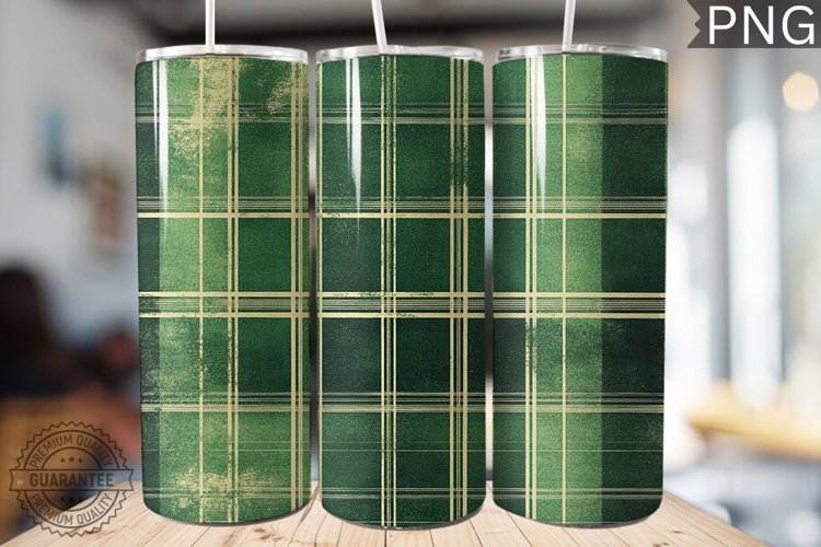 Green Plaid Tumbler Wrap - High Quality 300 Dpi example image 1
