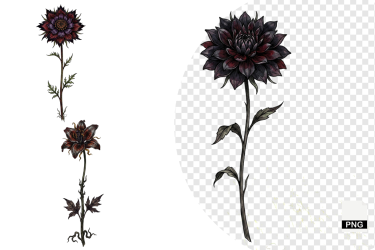 Goth Wildflowers Clipart
