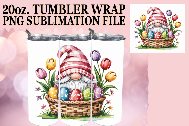 Joyful Nights 20oz tumbler wrap, Easter Gnomes