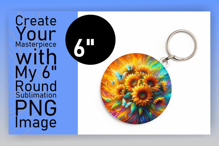 Playful Round Design for Keychains , Flowers