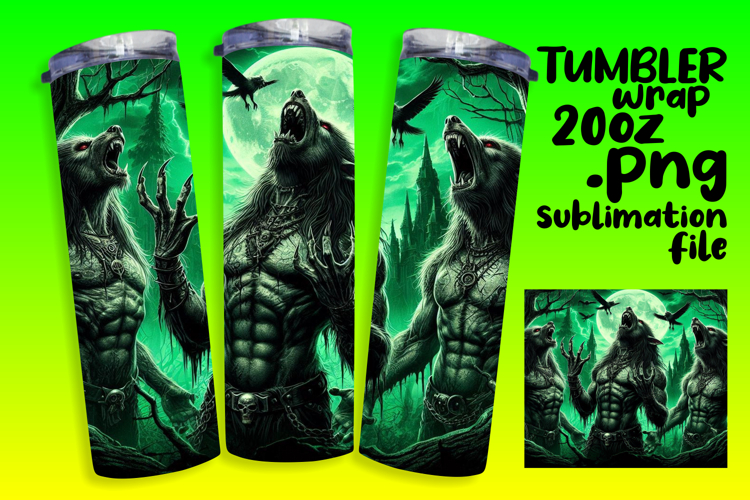 VIVID 20oz Sublimation Tumbler Template , Horror Halloween