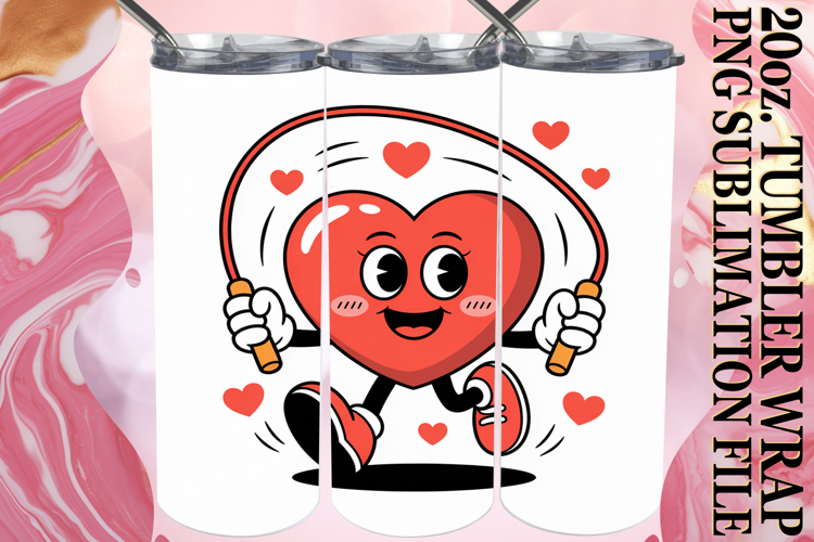 Joyful Nights 20oz tumbler wrap, Valenines Heart