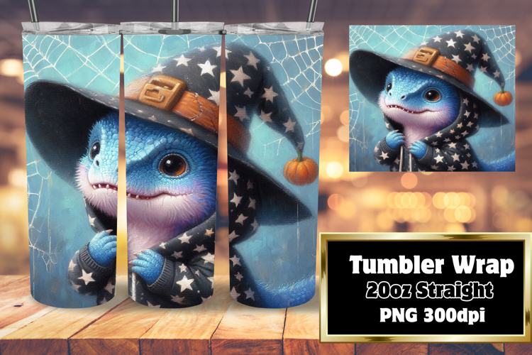20oz Tumbler Graphic for Sublimation , Halloween Dino