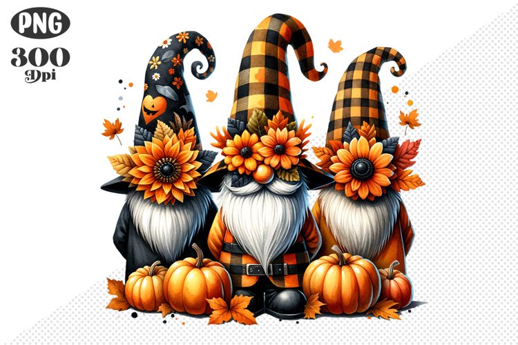 Halloween Gnomes Sublimation - Clipart PNG Design