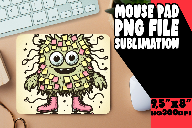 Cheerful Mouse Pad PNG Style, Monster