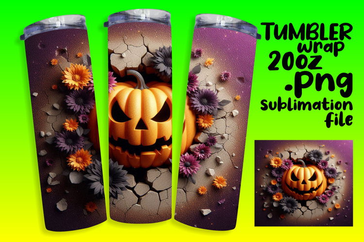 LUSH 20oz Sublimation Design , 3D Pumpkin