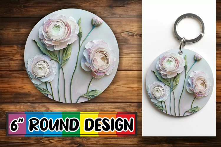 Blossom Paradise: Sublimation Circle Design
