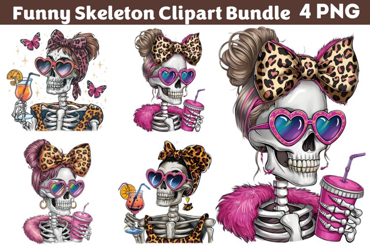 Funny Skeleton Messy CLIPART PNG