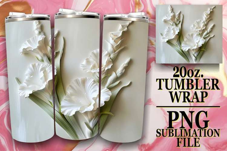 Elegant Bloom Paradise: 3D Tumbler Sublimation