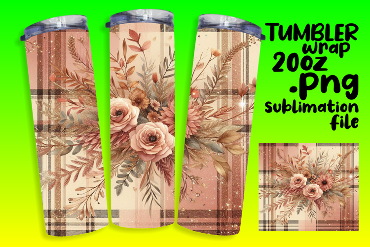 Custom 20oz Tumbler Design , Autumn Flower