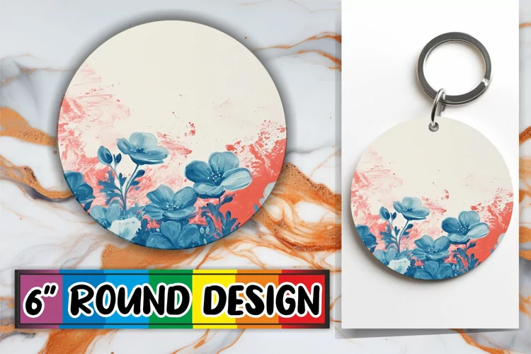 Whimsical Blossom Circle: Sublimation Bliss Keychain
