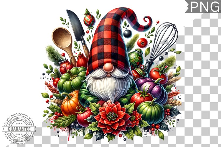 Christmas kitchen Gnome Sublimation - Clipart PNG Design