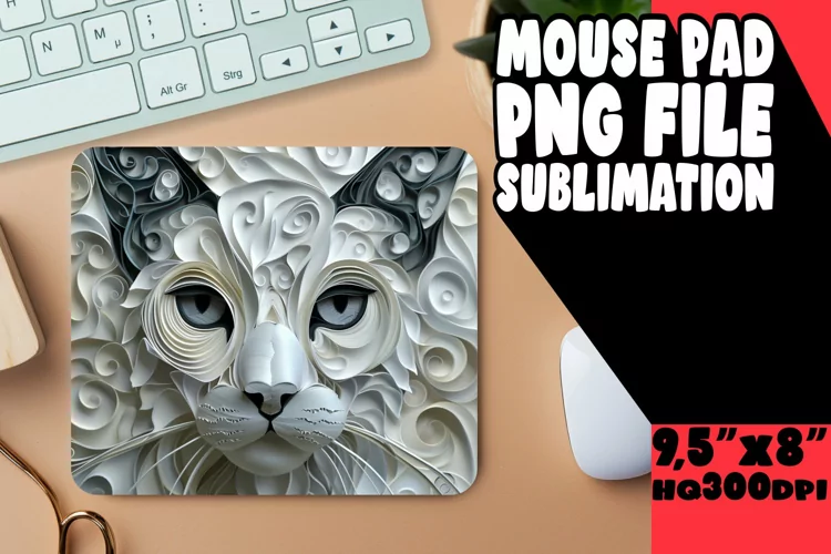 Kitty Kingdom Sublimation Mouse Pad - 3D Cat