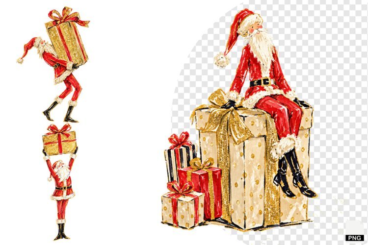 Santa With Presents PNG example image 1
