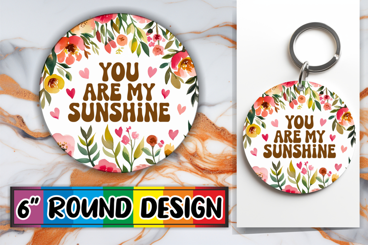 Whimsical Round Design Ornaments, Flower Quote