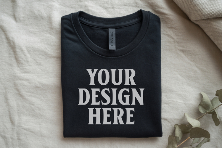 Black Tshirt Mockup Image 7