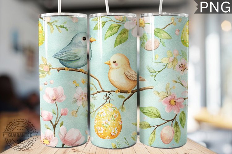 Spring Easter Tumbler Wrap - High Quality 300 Dpi example image 1