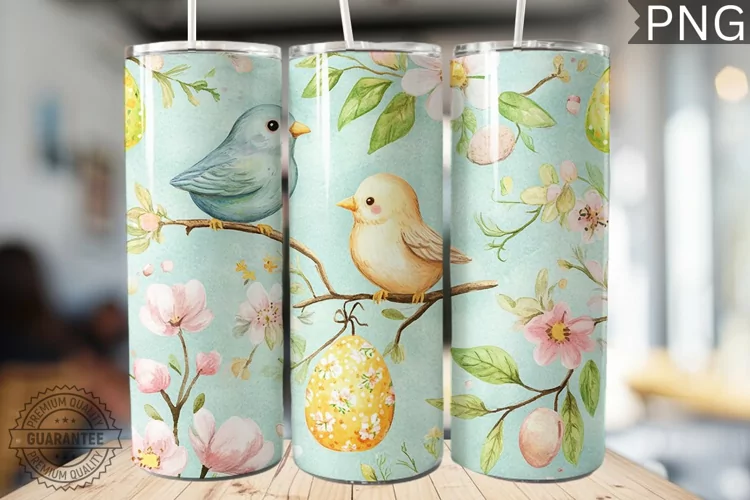 Spring Easter Tumbler Wrap - High Quality 300 Dpi