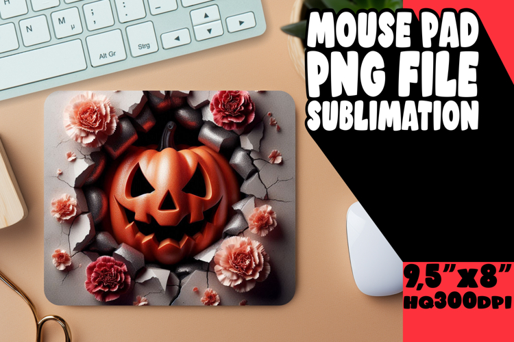 ENCHANTED DESK PAD PNG DESIGN, 3D Pumpkin