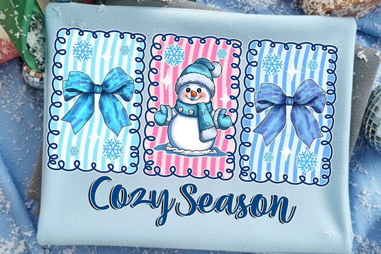 Blue Brushstroke Cozy Season PNG, Winter Christmas Tree PNG