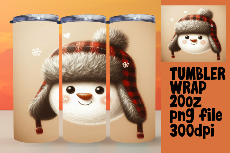Creative 20oz Tumbler Template , Snowman