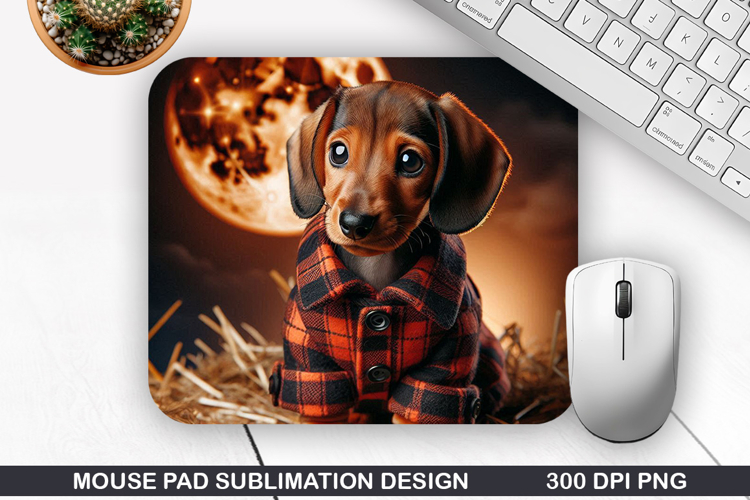 Halloween Dog Mouse Pad Sublimation, Halloween Mouse Pad PNG
