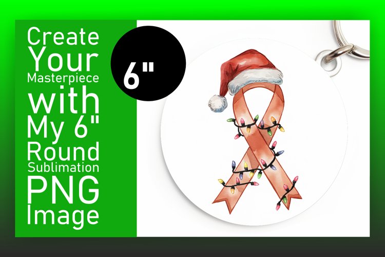 Creative Round Design Keychain Artwork , Holiday example image 1