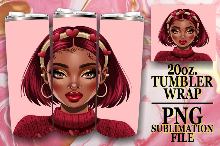 Cozy Gifts 20oz tumbler wrap, Afro Girl