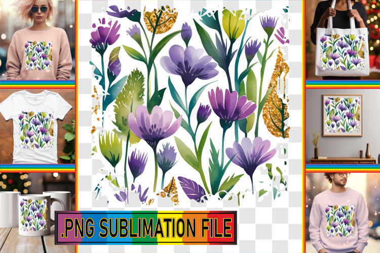 Elegant TSHIRT PNG Designs, Flower Pattern